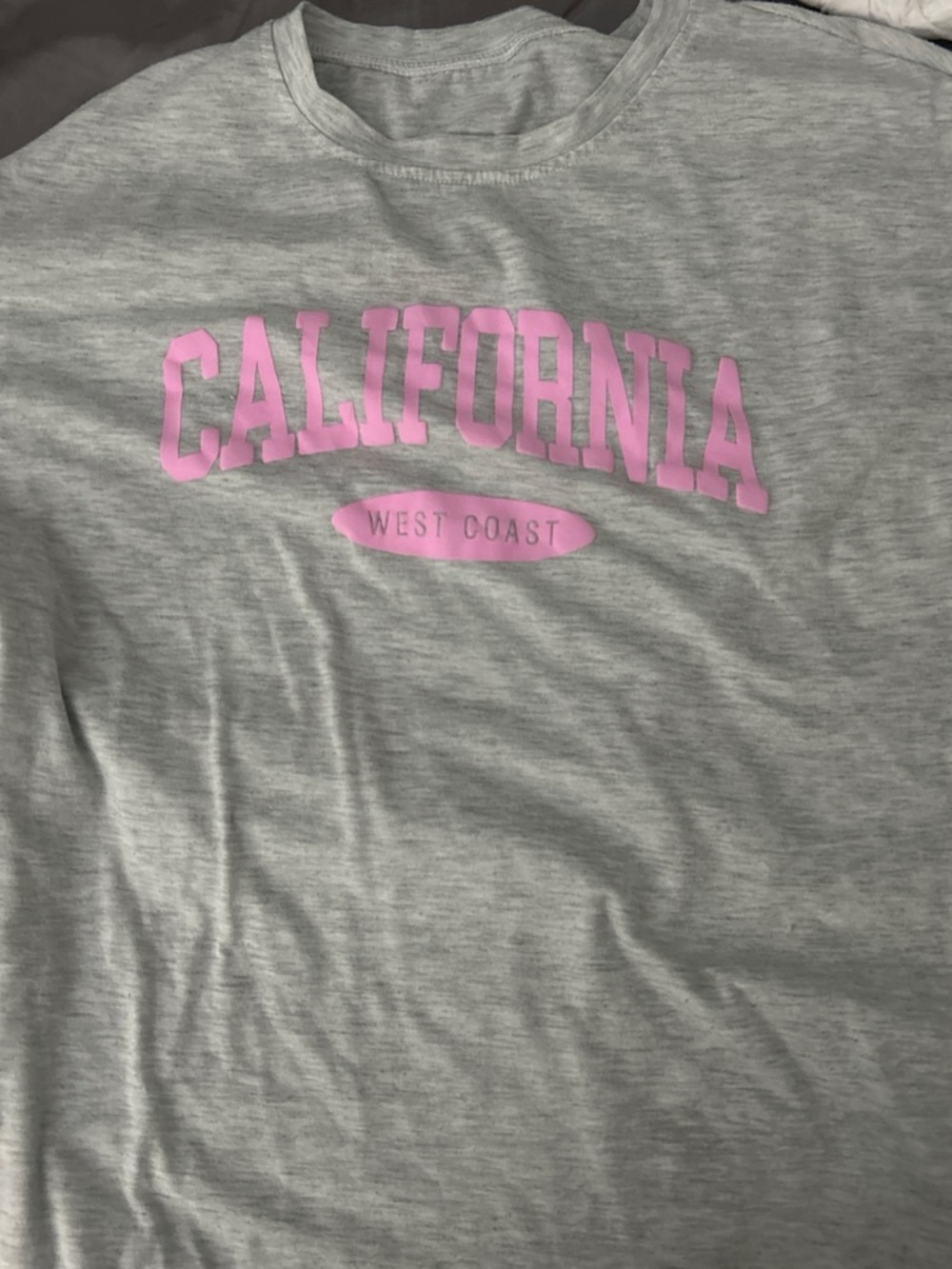 SHEIN Light Gray Tee with Pink California Graphic